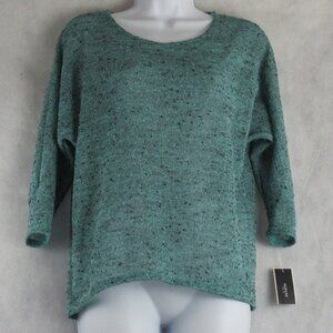 Alfani Women's Petite Hi-Low Lightweight Sheer Knit Sweater, Modern Aqua, PS